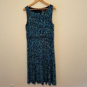 Jessica‎ Howard Sleeveless Lined Dress Size 16 Blue/Green/Black